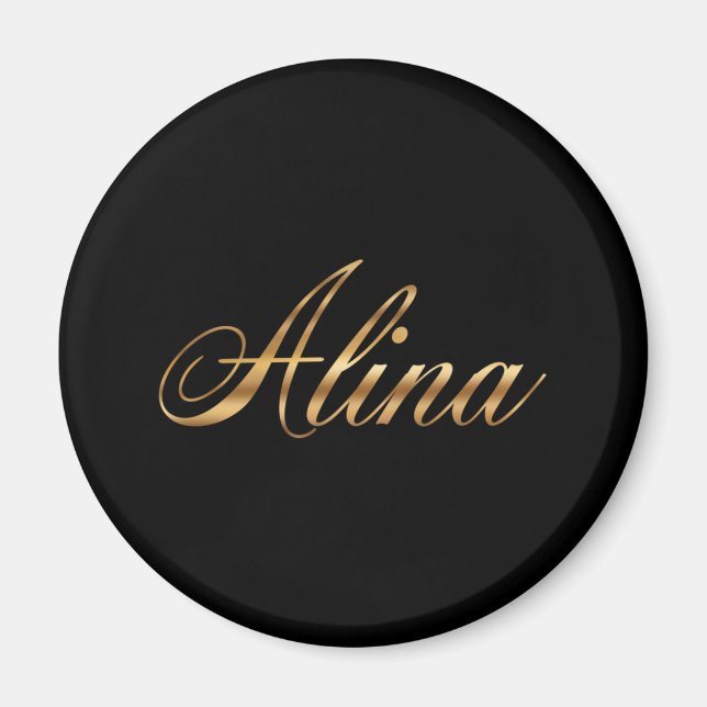 Alina Gold Design Letters Magnet (Vorne)
