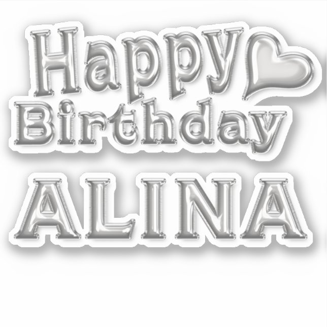 Alina Happy Birthday Autocollants (Devant)