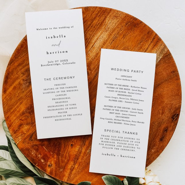 ALINA Minimaliste Élégant Long Mariage Programme (Créateur téléchargé)