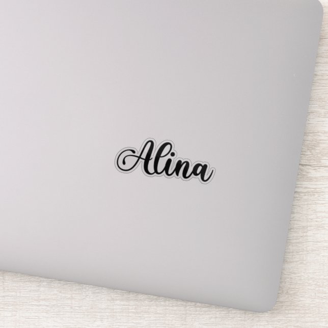 Alina Name - Handgeschriebene Kalligrafie Aufkleber (Detail)