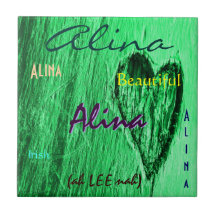 Alina Name und irische Bedeutung mit grünem Minz