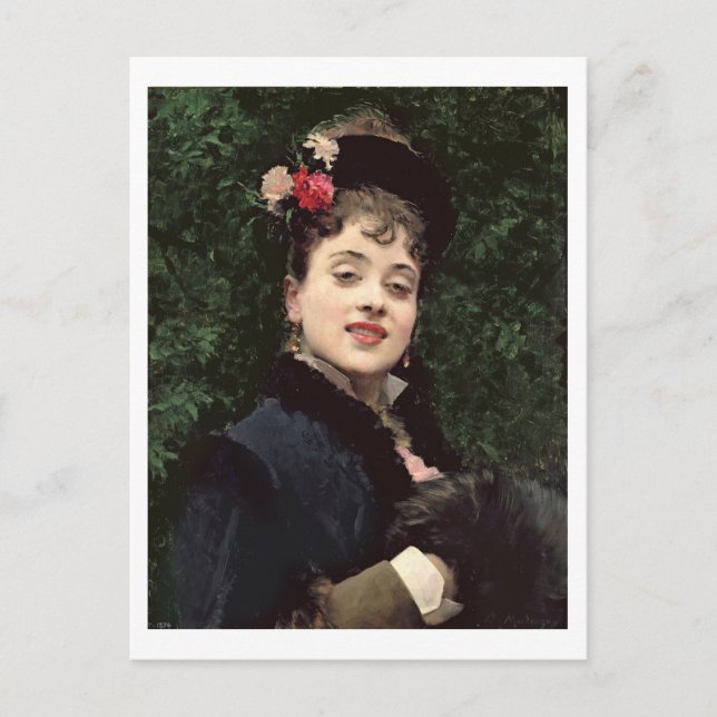 Aline Masson, das Künstlermodell (Öl auf Tafel) Postkarte (Vorderseite)