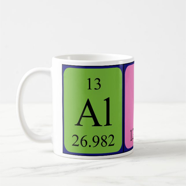 Aline Namen-Tasse periodischer Tabelle Kaffeetasse (Links)