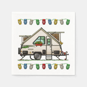 Aliner Pop Up RV Happy Camper Art Serviette