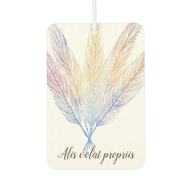 Alis volat propriis fliegt sie mit ihren eigenen F Autolufterfrischer (Vorderseite)