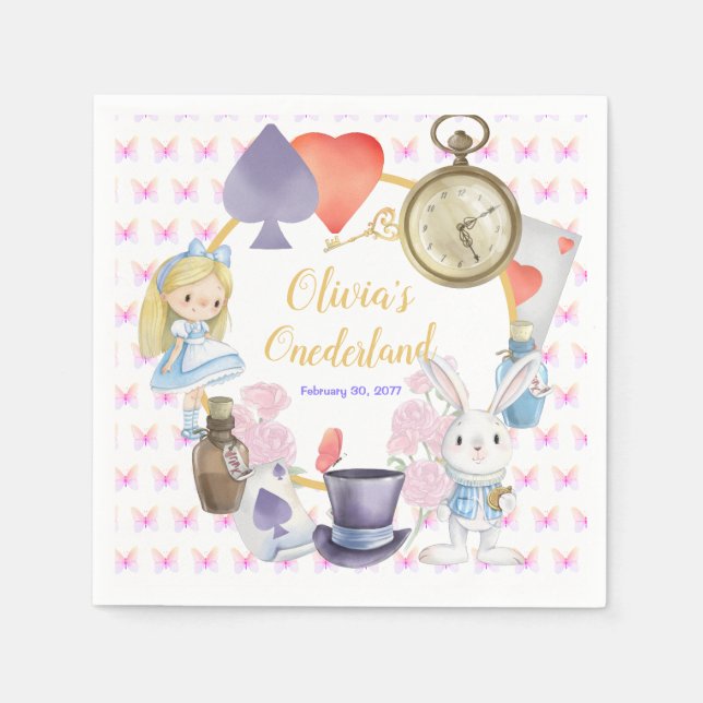 Alisa in Onederland Paper-Tellern Serviette (Vorderseite)