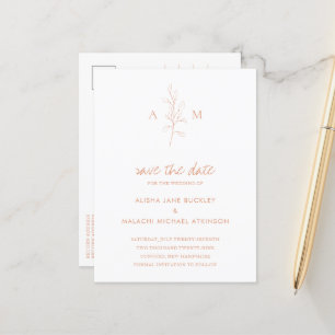 Alisha Apricot Botanische Hochzeit Ankündigungspostkarte