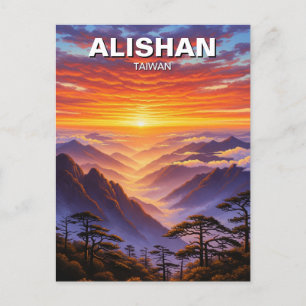 Alishan Taiwan Sunrise Postkarte