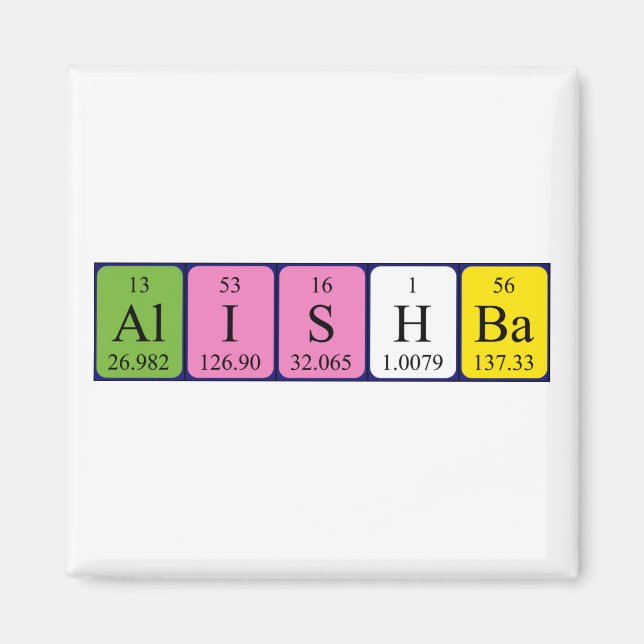Alishba Magnet für den periodischen Tabellennamen (Vorne)