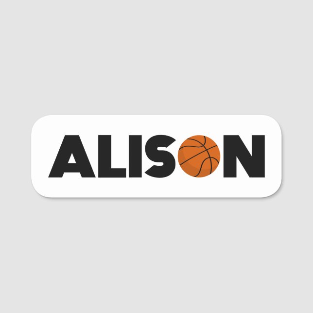 Alison Basketball Name Tag Namensschild (Vorderseite)