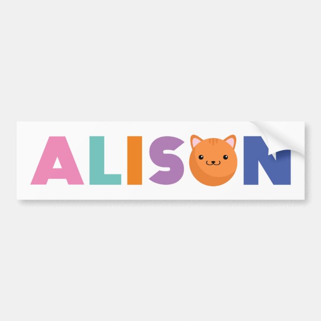 Alison Cat Autoaufkleber (Vorne)