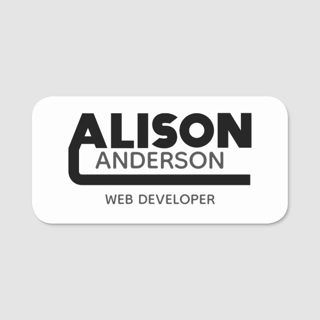 Alison Name Tag Namensschild (Vorderseite)