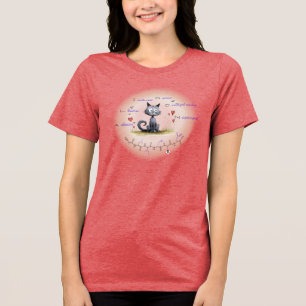 ALISON-Peptid - Katze mit individuellem Text Tri-Blend Shirt
