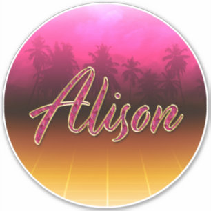 Alison Prénom Golden Pink Autocollants