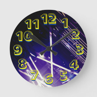 Alistra Electronic Cyber Punk Neon Rave Lila Runde Wanduhr
