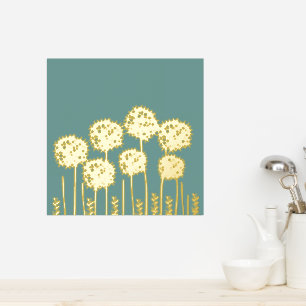 Alium Minimalist Modern Gold Floral Foliendrucke