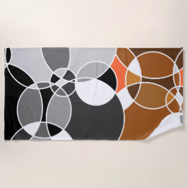Alive Gray Geometric Overlapped Circles Strandtuch