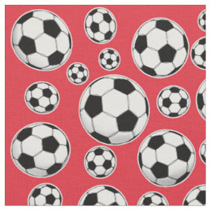 Alizarin-Hochrot-Fußball-Muster Stoff