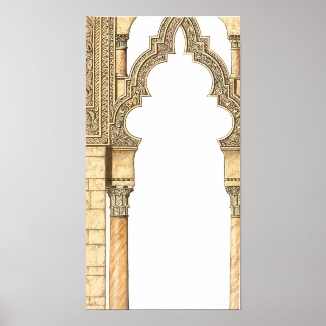 Aljaferia. Islamischer Palast. Bögen. Zaragoza Poster (Vorne)