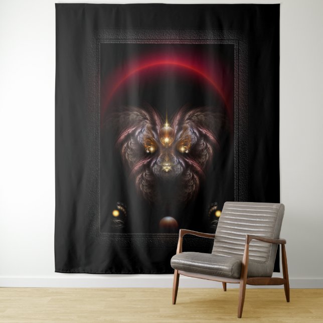 Alkarian Poodle Fantasy Fraktal Portrait Wandteppich (Beispiel)