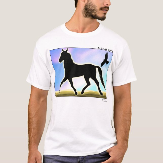 Alkhal Teke Pferd T-Shirt (Vorderseite)