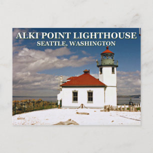 Alki Point Lighthouse, Seattle Washington Postcard Postkarte