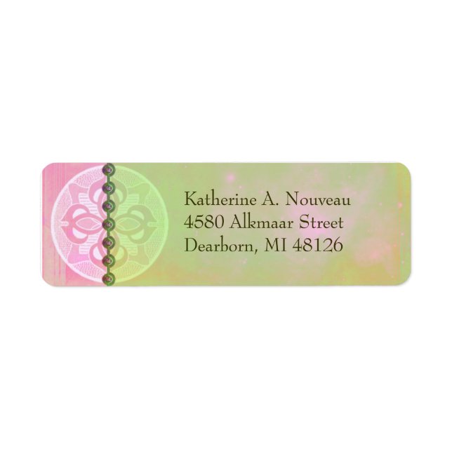 Alkmaar Nouveau in Pink & Green - Adresslielen (Vorne)
