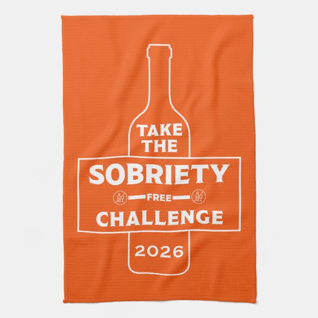 Alkohol-frei und nüchtern Challenge Geschirrtuch (Vertikal)
