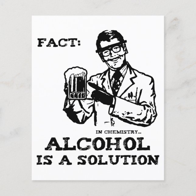 Alkohol ist eine Lösung für die Chemie Retro (Vorderseite)