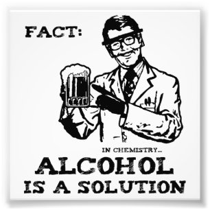 Alkohol ist eine Lösung in der Chemie Fotodruck