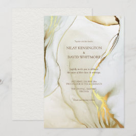 Alkohol Tinte Gold Chic Hochzeitseinladungen Einladung