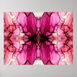 Alkohol Tinte Malerei. Blick auf Kaleidoskop Lila Poster