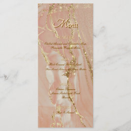 Alkohol Tinte Rosa Glitzer Gold Elegantes Flachmen Menükarte