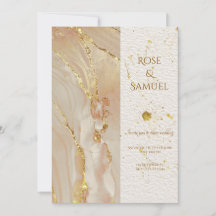 Alkohol Tinte Rose Glitzer Gold Hochzeit Einladung