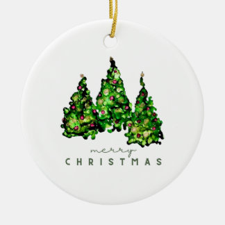 Alkohol-Tinten-Design-Weihnachtsbaum-Feiertags-Kar Keramik Ornament