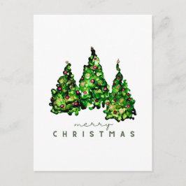Alkohol-Tinten-Design-Weihnachtsbaum-Postkarte Postkarte