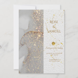 Alkohol-Tinten-Glitter-Chic-Hochzeits-Einladung Einladung