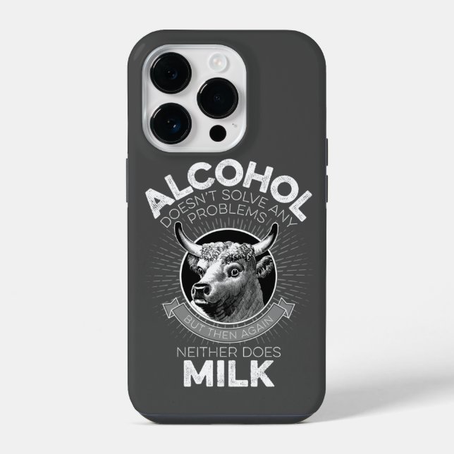 Alkohol vs. Milch iPhone 14 Pro Hülle (Rückseite)