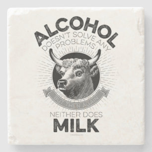 Alkohol vs. Milch Steinuntersetzer