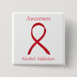 Alkoholabhängigkeit Bewusstsein des roten Ribbon-B Button