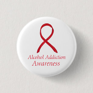 Alkoholabhängigkeit Bewusstsein des Roten Ribbon- Button