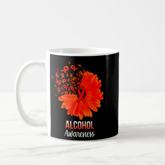 Alkoholbewusstsein rote Schleife Blume Kaffeetasse (Links)