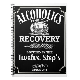 Alkoholetikett-Sobriety - 12 Step Alkohol Notizblock