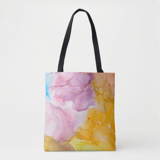 Alkoholfarben sind durchsichtig. Fluid Art - moder Tasche (Vorderseite)