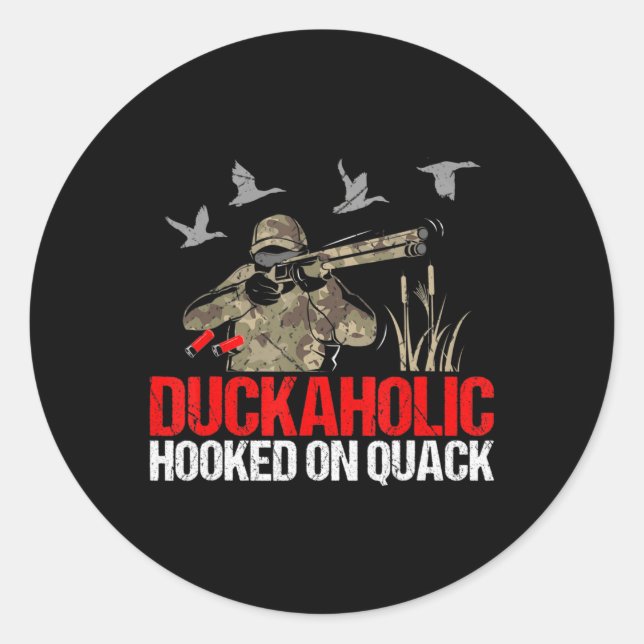 Alkoholiker auf Quack Fun Duck Jäger Runder Aufkleber (Vorderseite)