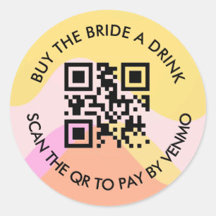 Alkoholische & Groovy Junggesellinnenabschied QR/V Runder Aufkleber