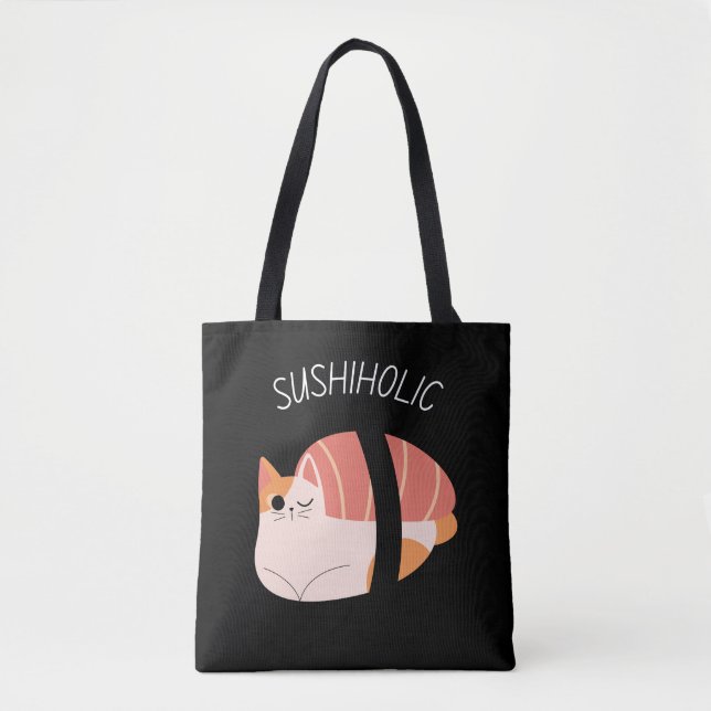 Alkoholische Niedliche Kitty mit Kawaii Sushi Totb Tasche (Vorderseite)