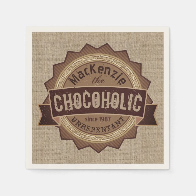 Alkoholische Schokolade Lover Grunge Abzeichen Bro Serviette (Vorderseite)