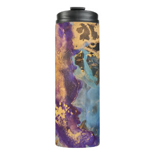 Alkoholmissbrauch. Dekoration Farbe. Bright Col Thermosbecher