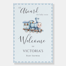 All Aboard the Baby Train Blue Baby Shower
